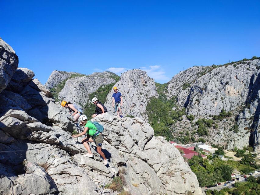 3-Hour Via-Ferrata Adventure in Fortica Fortress - Climb toward Fortica: views of Omiš, the sea, and the ridge line