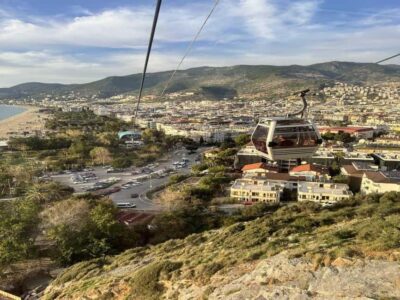 Alanya Night City Tour: Castle, Cleopatra Beach & Cable Car - Getting to Alanya Castle by cable car: the view is the point