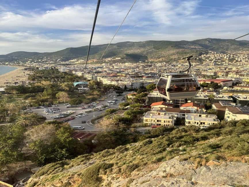 Alanya Night City Tour: Castle, Cleopatra Beach & Cable Car - Getting to Alanya Castle by cable car: the view is the point