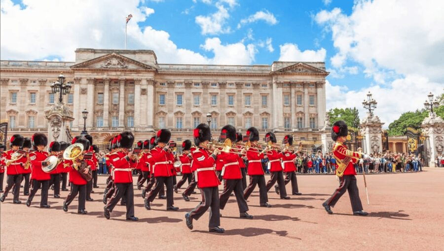 Changing of the Guard at Buckingham Palace - Stop 4: St James’s Palace viewing (about 30 minutes) and the best “final act” feeling