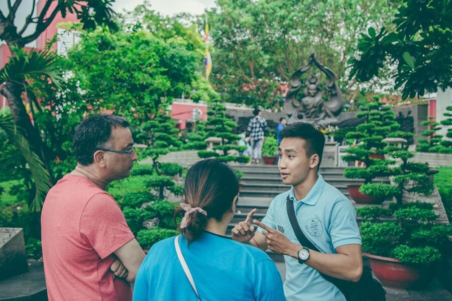 City Tour By Motorbike w/ War Museum & Reunification Palace - Jade Emperor Pagoda: a temple stop that needs the right clothes