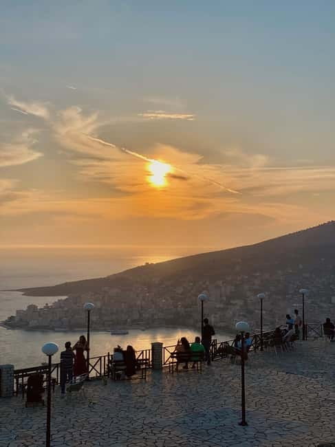 From Ksamil & Sarande: Blue eye & Lekursi Castle SUNSET - Lekursi Castle at golden hour: views over Saranda and the sea