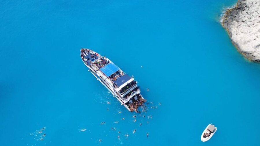 Nidri daily cruise in the Ionian with Makedonia Palace - Egremni Beach: the first swim stop that sets the tone