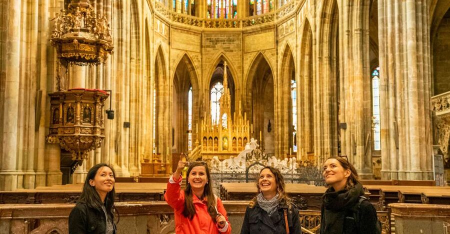Prague: Castle Tour with Local Guide and Entry Ticket - St. Vitus Cathedral: stained glass, tombs, and Gothic drama