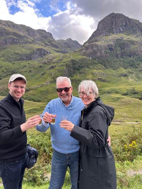 Private Tour of Highlands, Lochs & Castles from Edinburgh - Glencoe’s Three Sisters and the Highlands toast: where the road turns emotional